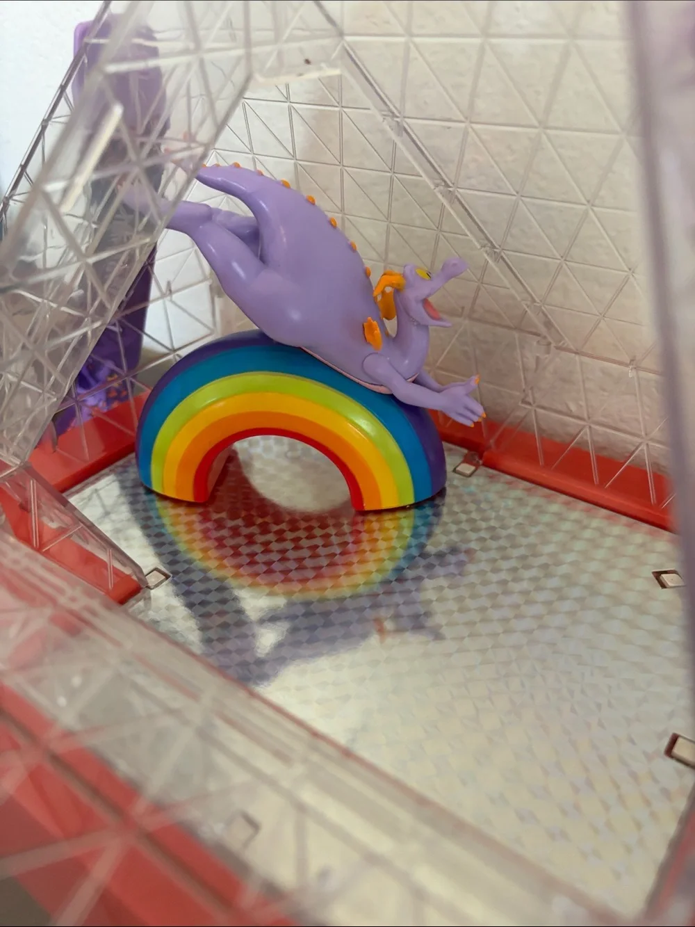 Epcot 2024 Festival of Arts Figment Rainbow Light Up Popcorn Bucket *Damaged*